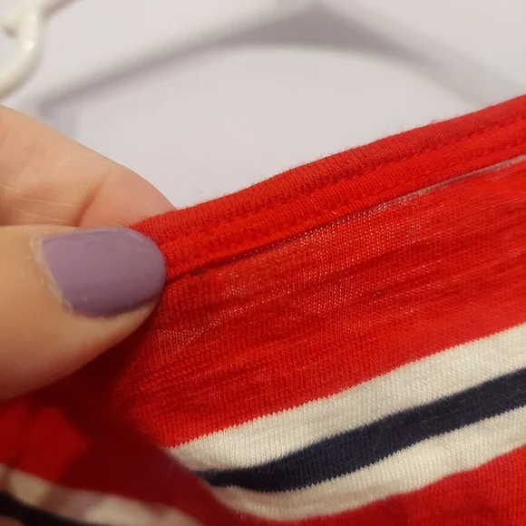 Maurices striped 2x criss-cross v neckline nautical colors plus size top - Picture 7 of 10